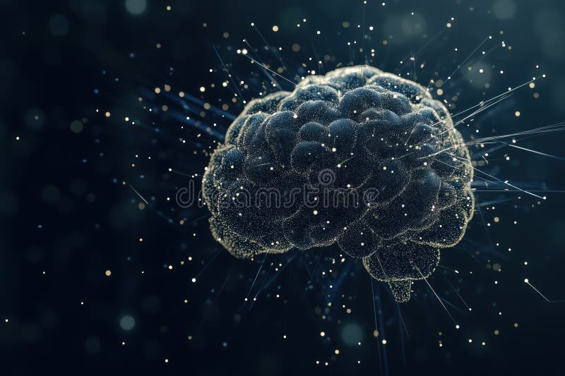 Brain digital matrix vector illustration