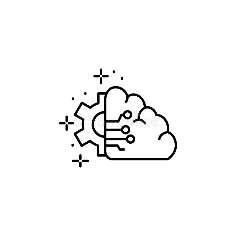 Brain, gear icon. Element of artificial intelligence stock illustration Brain, gear icon. Element of artificial intelligence stock illustration