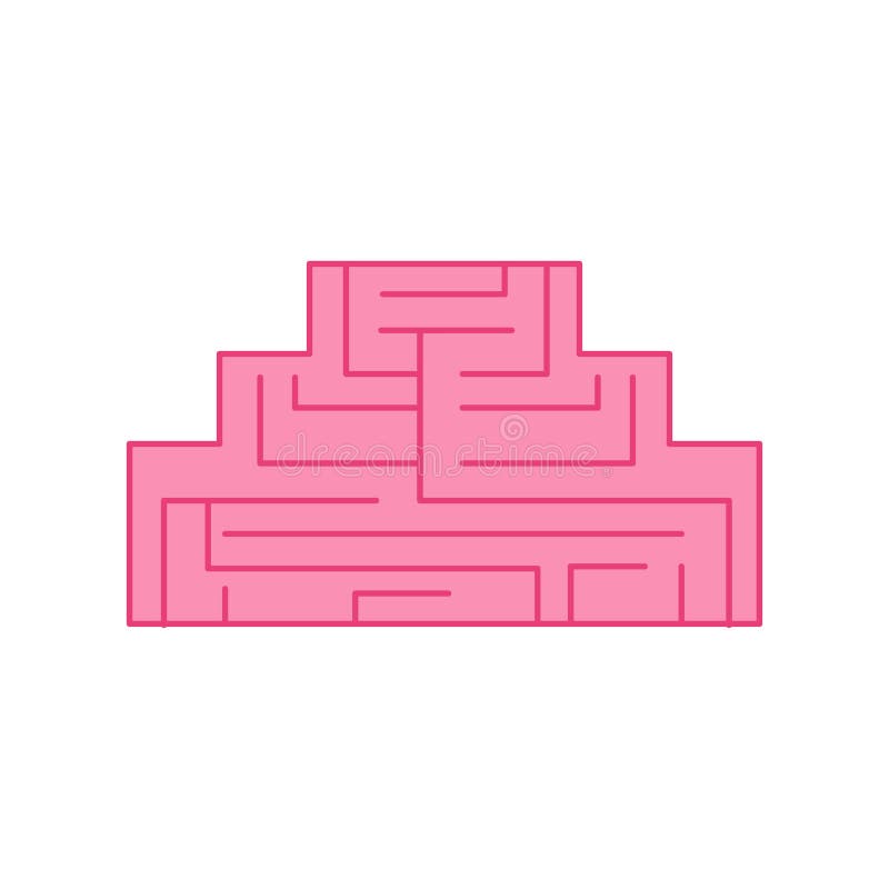 Brain geometry Labyrinth icon. squares brains. Vector vector illustration