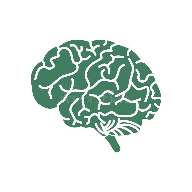 Brain illustration logo icon.