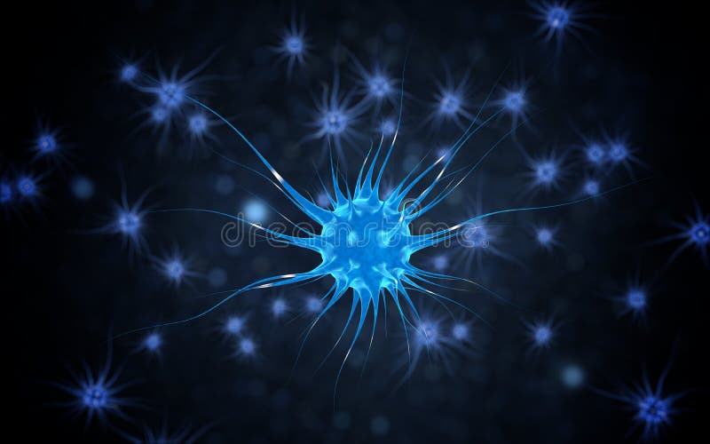 Brain impulses. Neuron system. Human anatomy. transferring pulses and generating information.