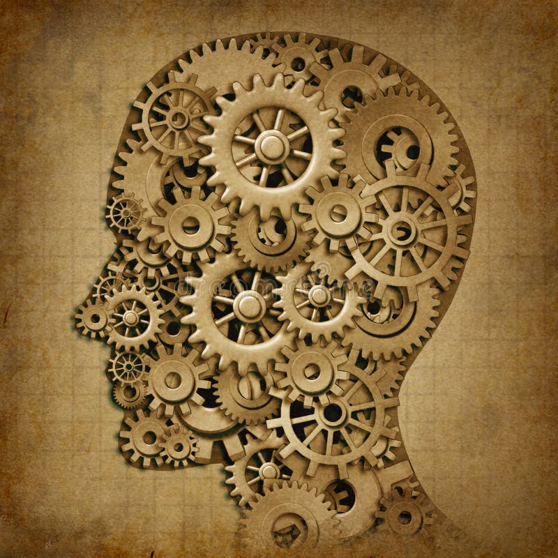 Brain intelligence grunge machine medical symbol stock illustration Brain intelligence grunge machine medical symbol stock illustration