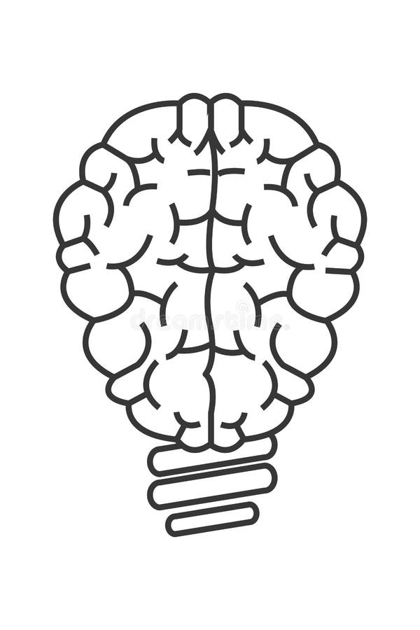 Brain lightbulb icon stock illustration. Illustration of light - 73382328