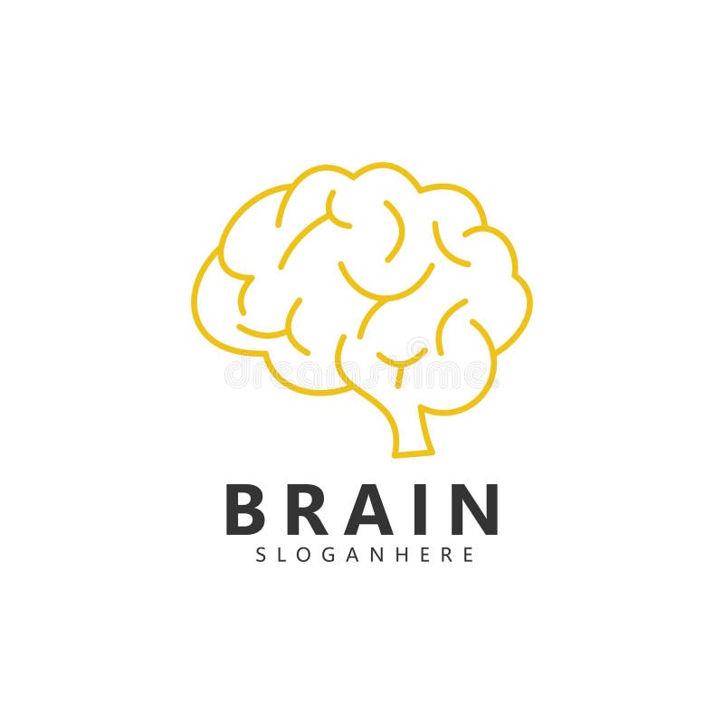 Brain logo design. Brainstorm think idea logo inspiration. royalty free illustration