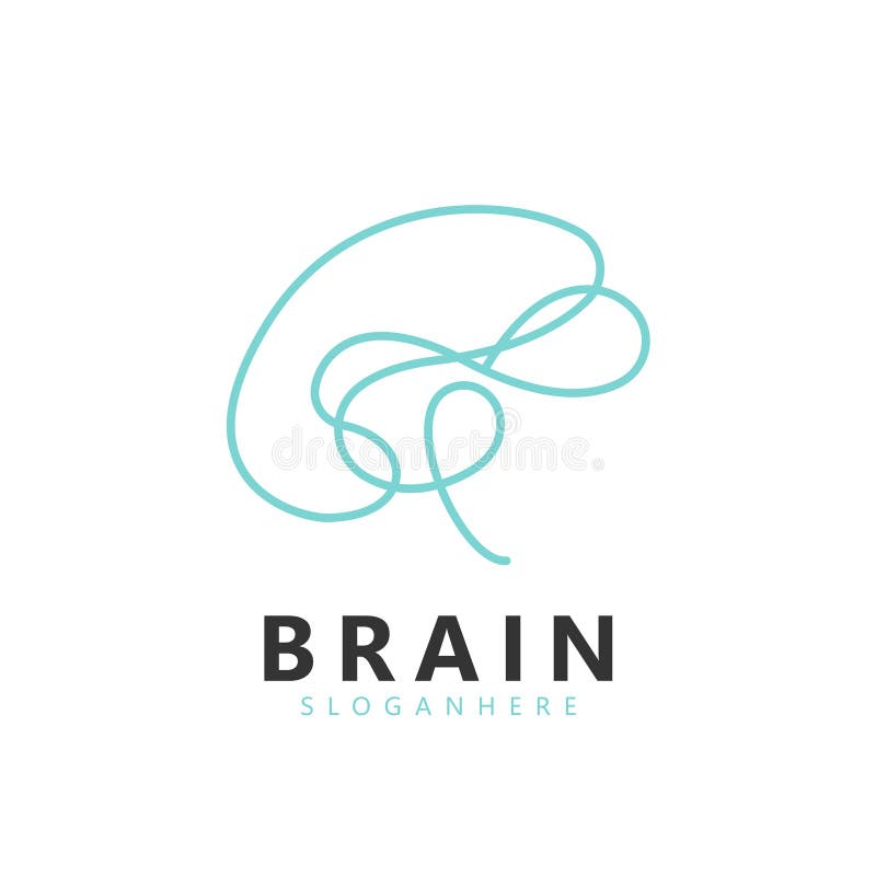 Brain logo design. Brainstorm think idea logo inspiration. stock illustration