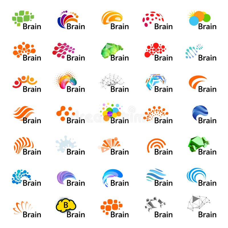 Brain Logo-het vectormalplaatje van het silhouetontwerp Denk Ideeconcept De macht van het hersenenonweer het denken logotype pict vector illustratie Brain Logo-het vectormalplaatje van het silhouetontwerp Denk Ideeconcept De macht van het hersenenonweer het denken logotype pict vector illustratie
