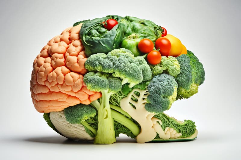 A Brain Made of Veggies. Vegetables in a Shape of a Human Brain ...