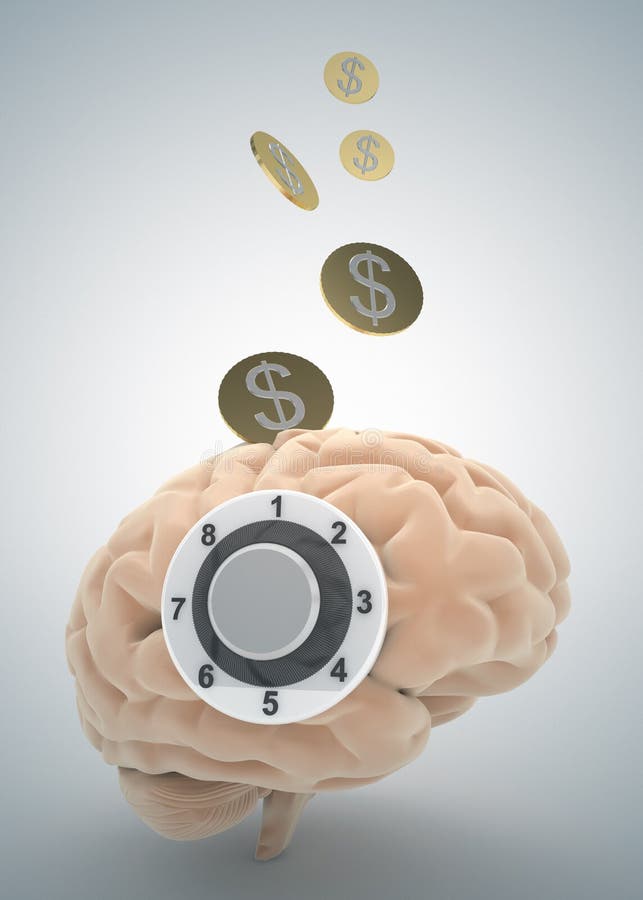 Brain safe money and finance concept stock illustration