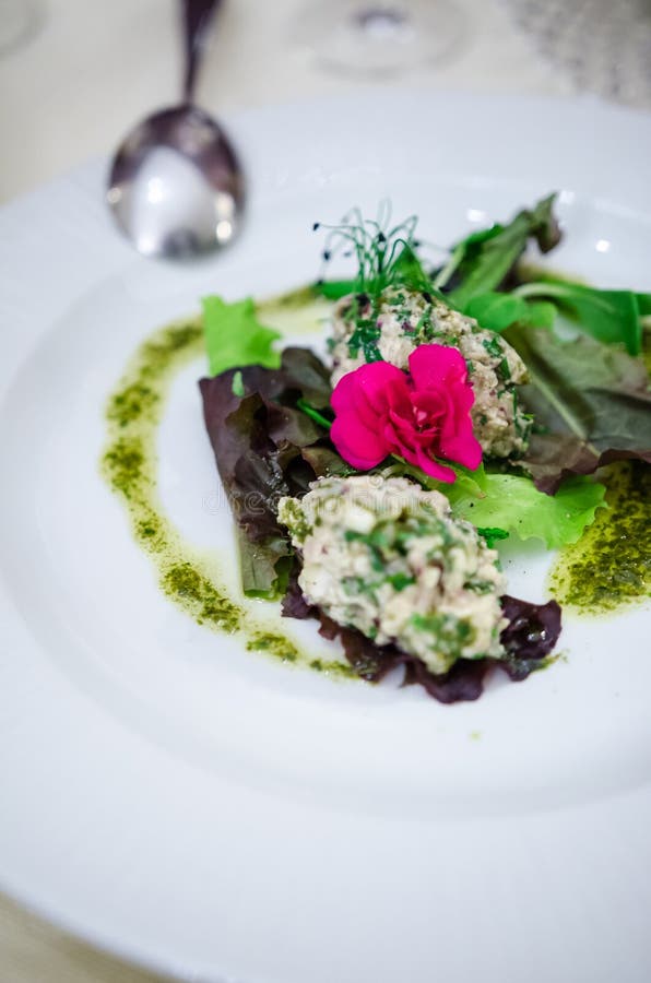 Brain Salad with Mixed Greens Stock Photo Image of herbs, pesto 44901032