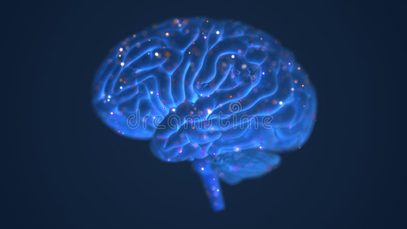 Brain Signals Facilitating Communication Between Neurons stock illustration