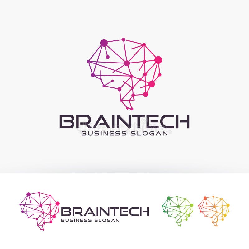 Brain Tech vector logo design stock illustration Brain Tech vector logo design stock illustration