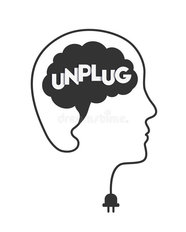  Brain Unplug and Disconnect Concept with Head, Brain, Letters, Cable ...
