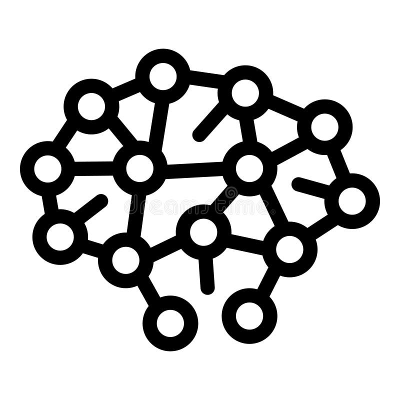 Vectorial de contur al pictogramei brainstorm. luarea deciziilor vector illustration