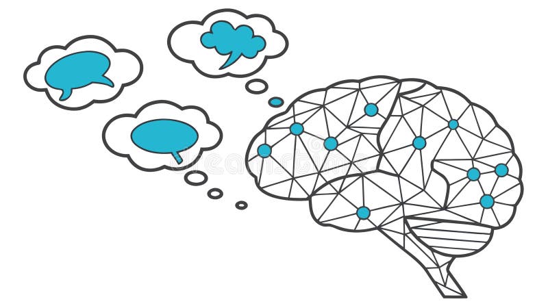 Brainstorming Idea Concept with Brain and Clouds, vector design Generative AI vector illustration