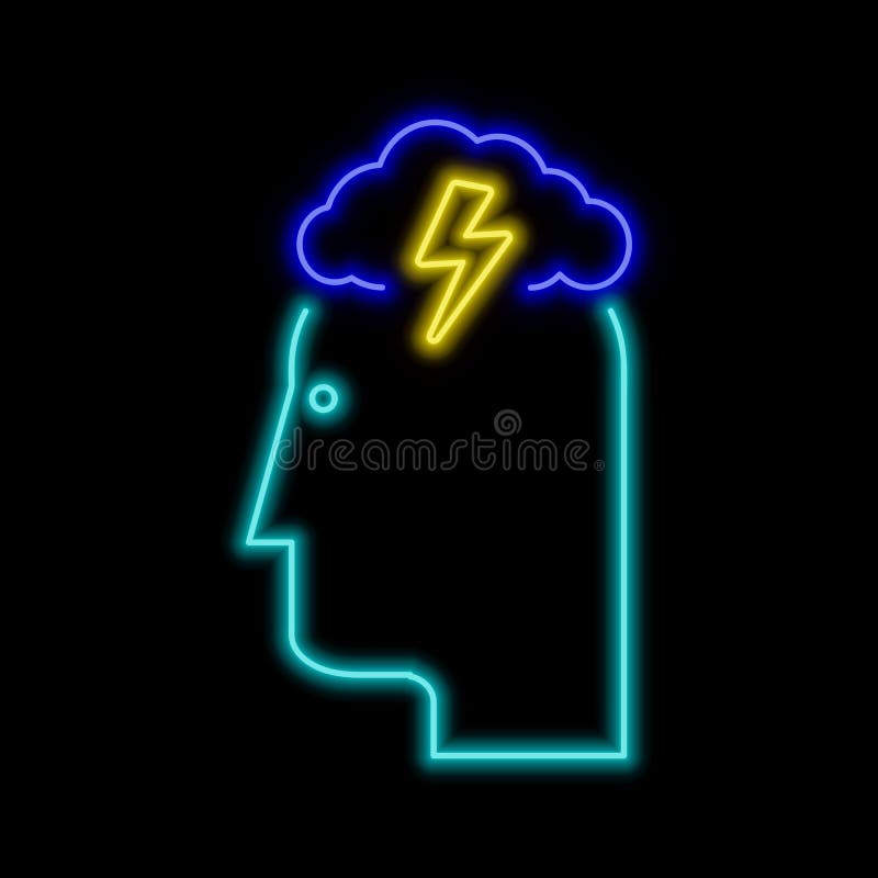neon brain icon neon brain icon