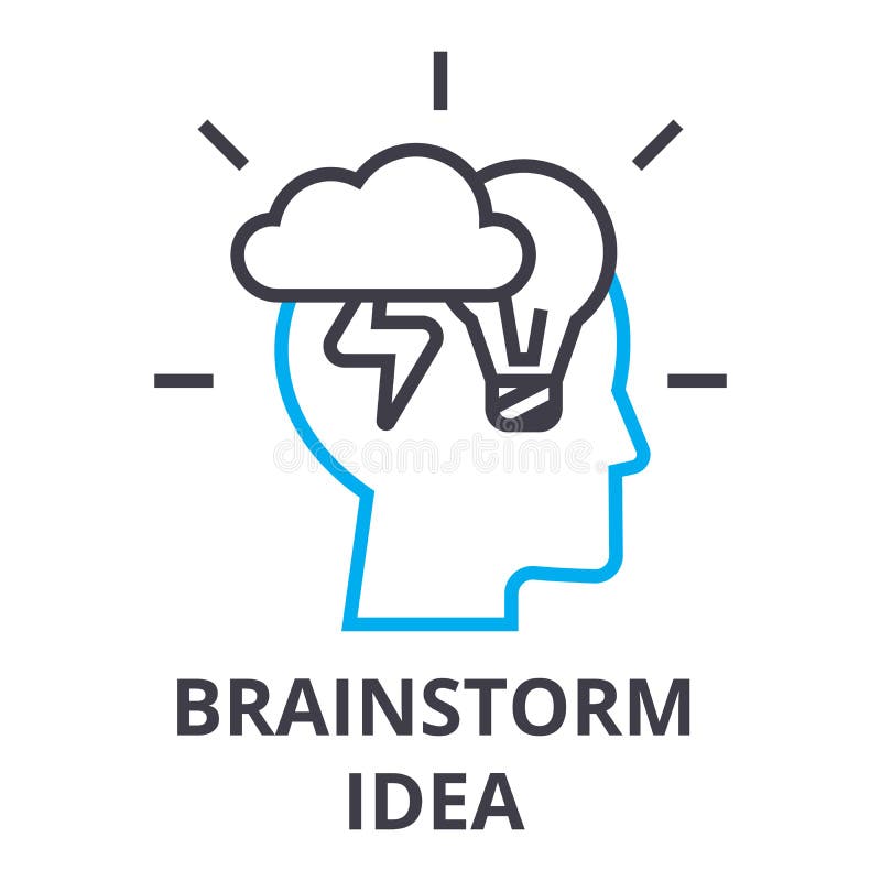Brainstorming pomysłu cienka kreskowa ikona, znak, symbol, illustation, liniowy pojęcie, wektor royalty ilustracja Brainstorming pomysłu cienka kreskowa ikona, znak, symbol, illustation, liniowy pojęcie, wektor royalty ilustracja