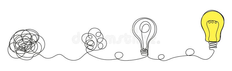 Brainstorming vector concept. Process of solving, unleashing. Idea text in sketch style. vector illustration