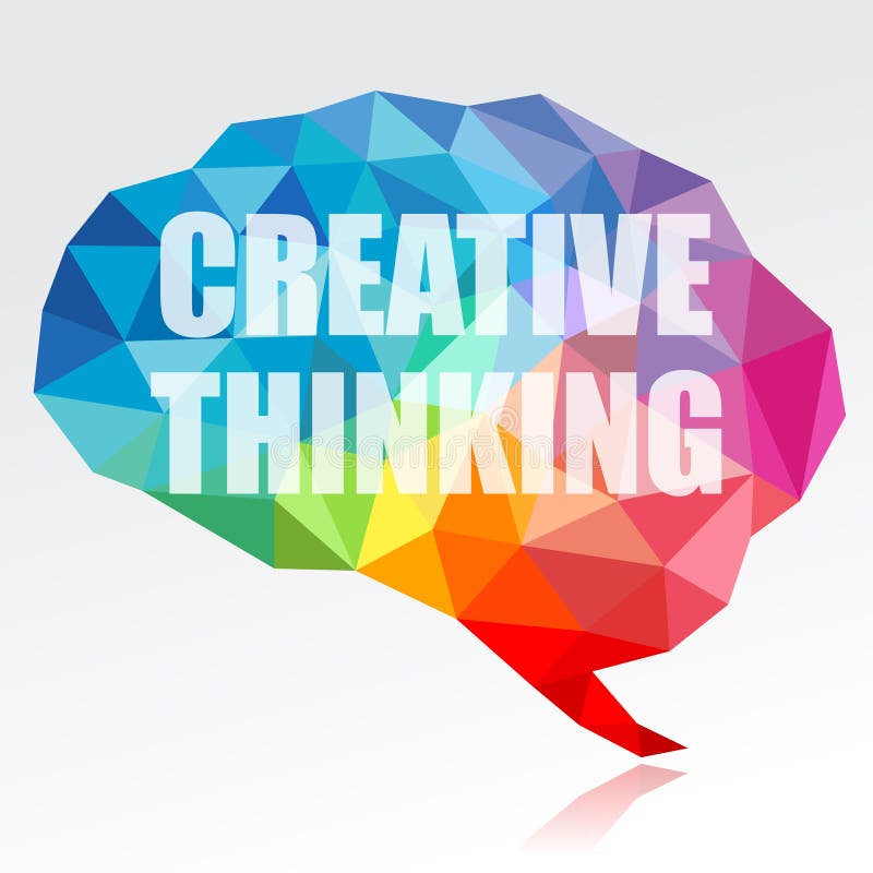 Concept of Creative thinking in modern triangular style. Concept of Creative thinking in modern triangular style