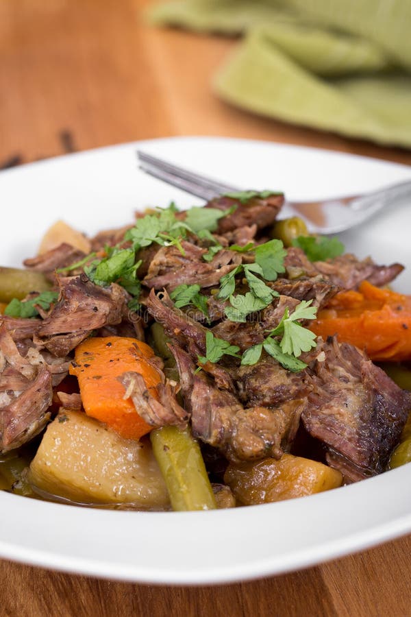 Braised beef pot roast stew