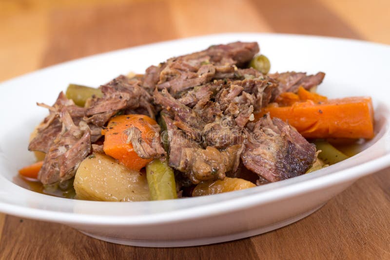 Braised beef pot roast stew