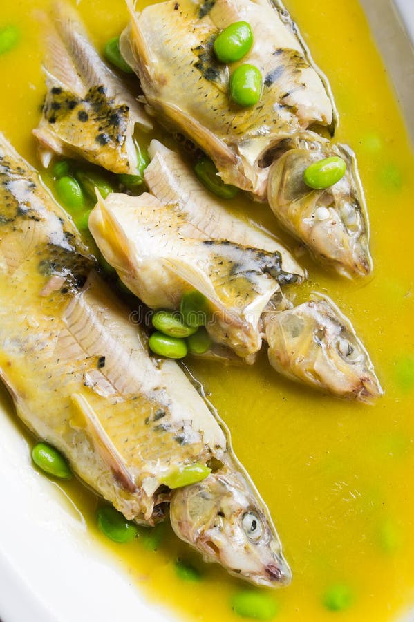 Braised fish with beans stock image. Image of fish, asian 23943313