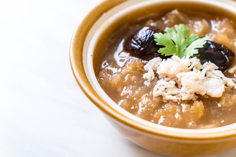 Braised Fish Maw in Red Gravy Soup with Crab Stock Image Image of