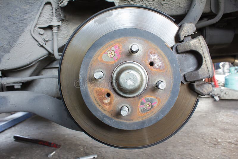 Close up brake drum wait for change new wheel. Metal steel drum stock images, royalty-free photos and pictures