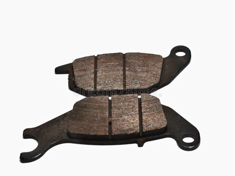 Brake pad of motorcycle isolated on white background stock image Brake pad of motorcycle isolated on white background stock image