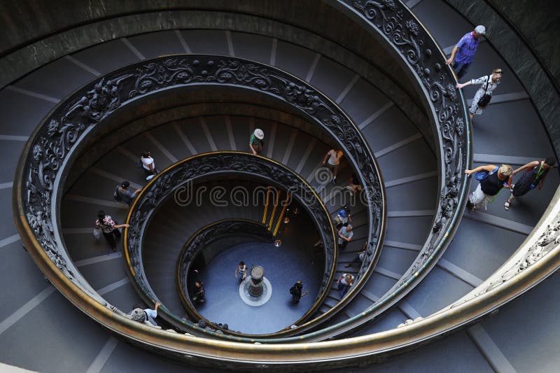 Bramante Spiral staircase, Vatican Museum, Vatican City, Italy royalty free stock photography