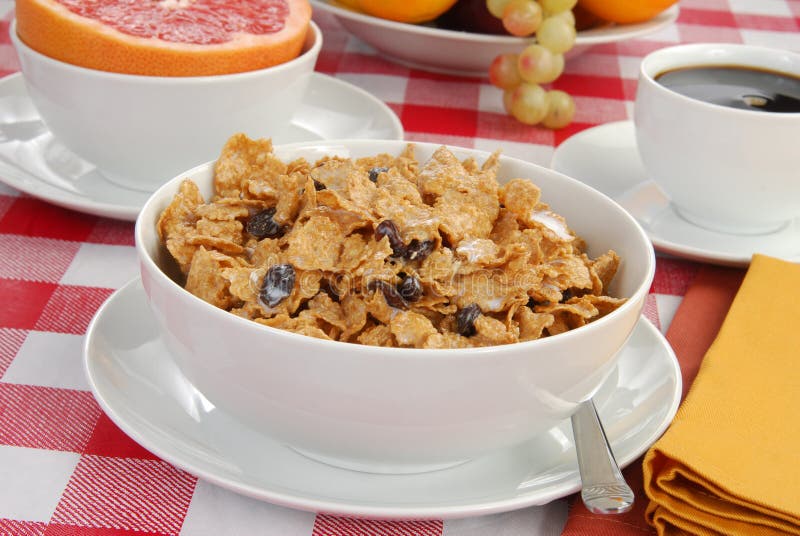 Bran flakes with raisins stock image. Image of breakfast 17178369