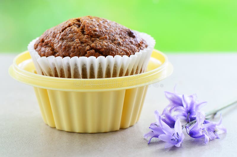 Bran muffin in cupcake holder