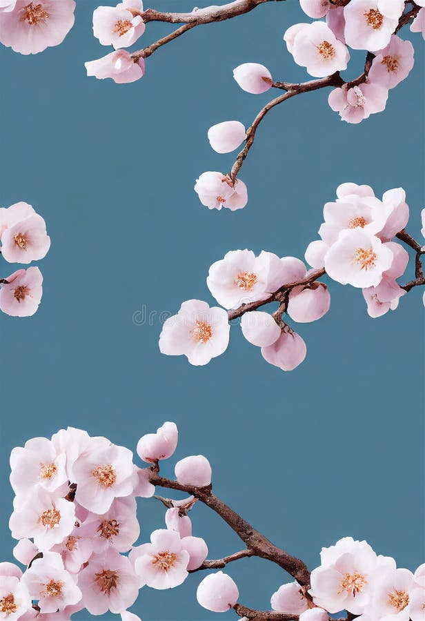 Branch of cherry blossom stock illustration