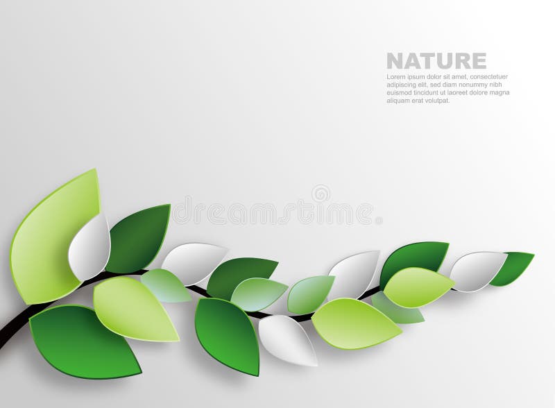 Branch and leaves stock vector. Illustration of branch - 32410498