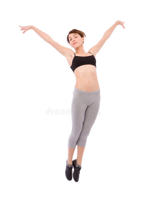 Fille qui saute photographie stock