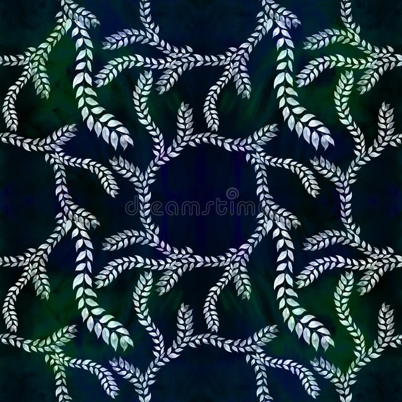 Branches avec des feuilles - une composition décorative sur un fond d'aquarelle Configuration sans joint Aquarelle peignant médic illustration libre de droits Branches avec des feuilles - une composition décorative sur un fond d'aquarelle Configuration sans joint Aquarelle peignant médic illustration libre de droits
