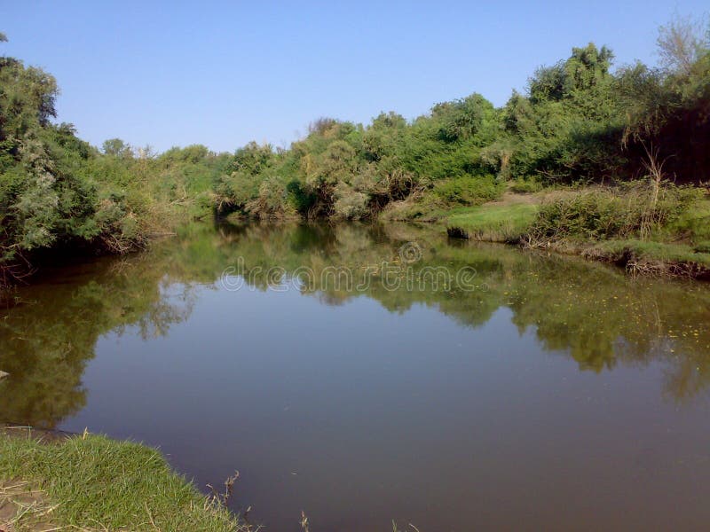 Branches of the Nile River in northern Sudan - Mobile camera N73 - year 2010 royalty free stock image