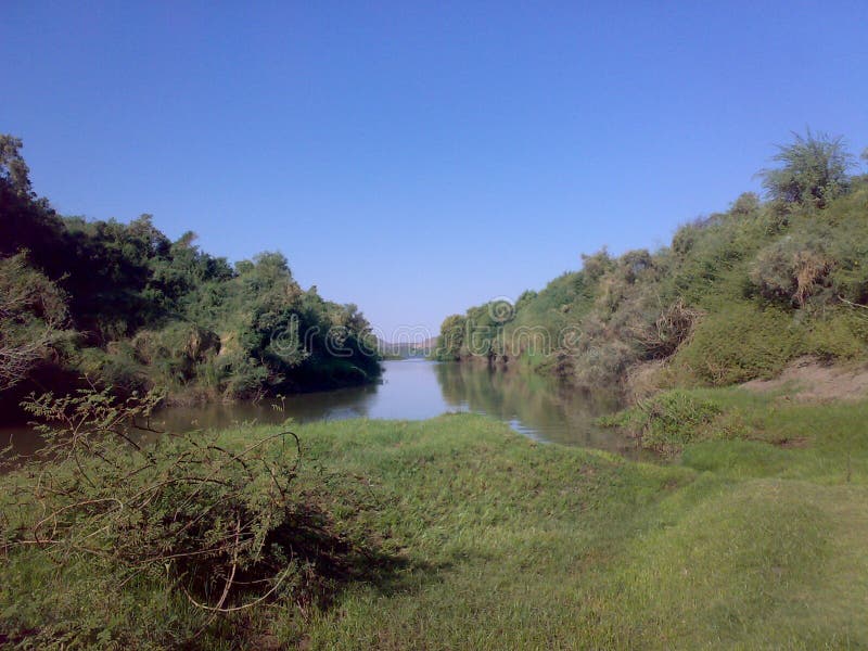 Branches of the Nile River in northern Sudan - Mobile camera N73 - year 2010 royalty free stock image
