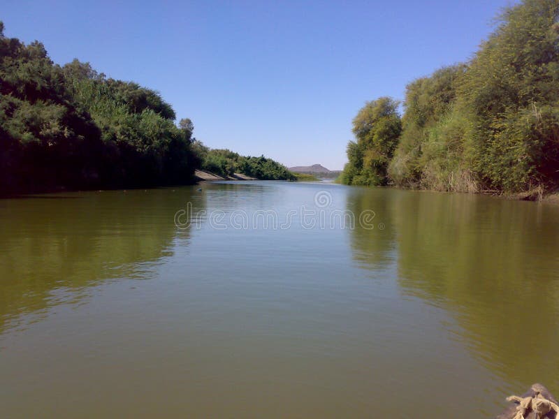 Branches of the Nile River in northern Sudan - Mobile camera N73 - year 2010 royalty free stock photography