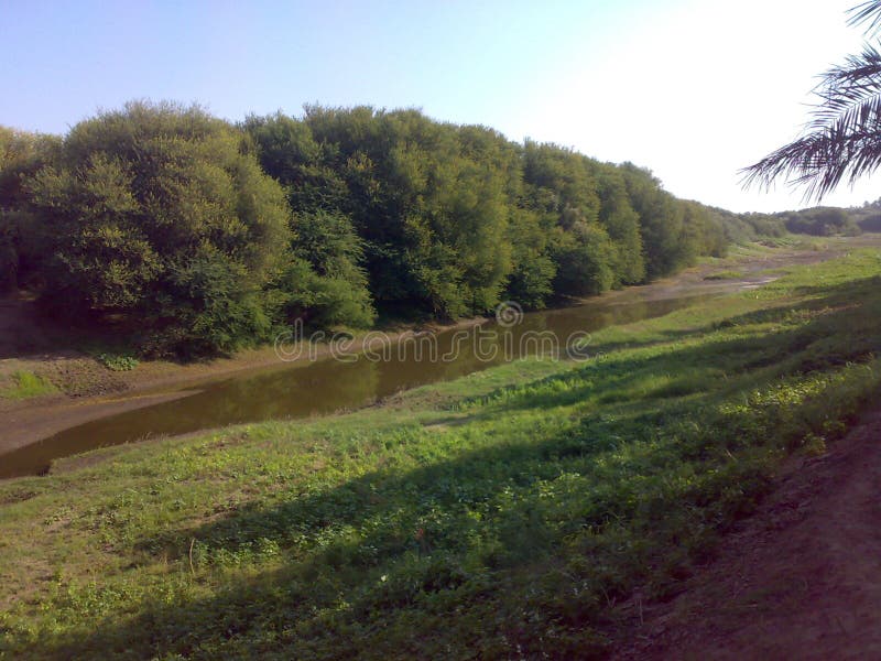 Branches of the Nile River in northern Sudan - Mobile camera N73 - year 2010 royalty free stock image