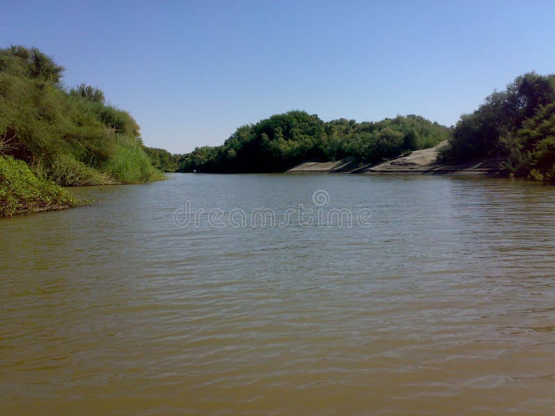 Branches of the Nile River in northern Sudan - Mobile camera N73 - year 2010 royalty free stock image