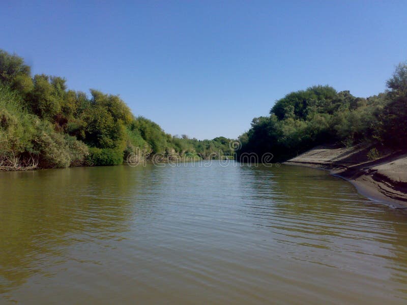 Branches of the Nile River in northern Sudan - Mobile camera N73 - year 2010 royalty free stock images