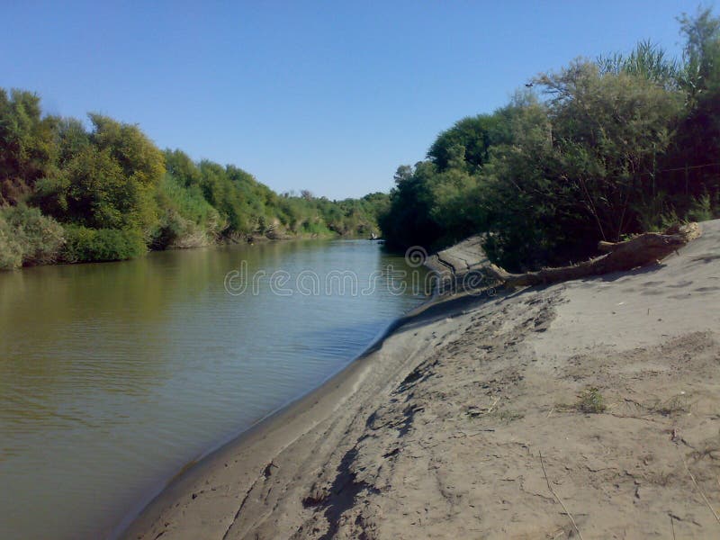 Branches of the Nile River in northern Sudan - Mobile camera N73 - year 2010 royalty free stock photography