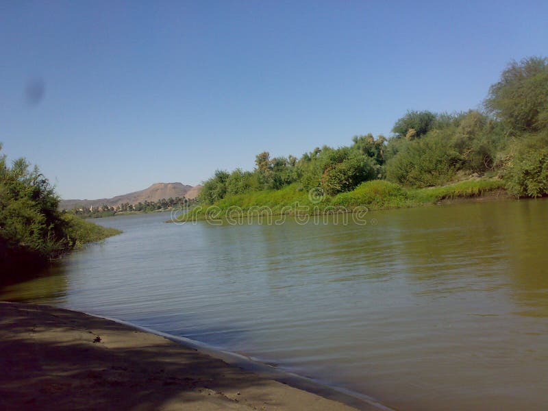 Branches of the Nile River in northern Sudan - Mobile camera N73 - year 2010 stock photos