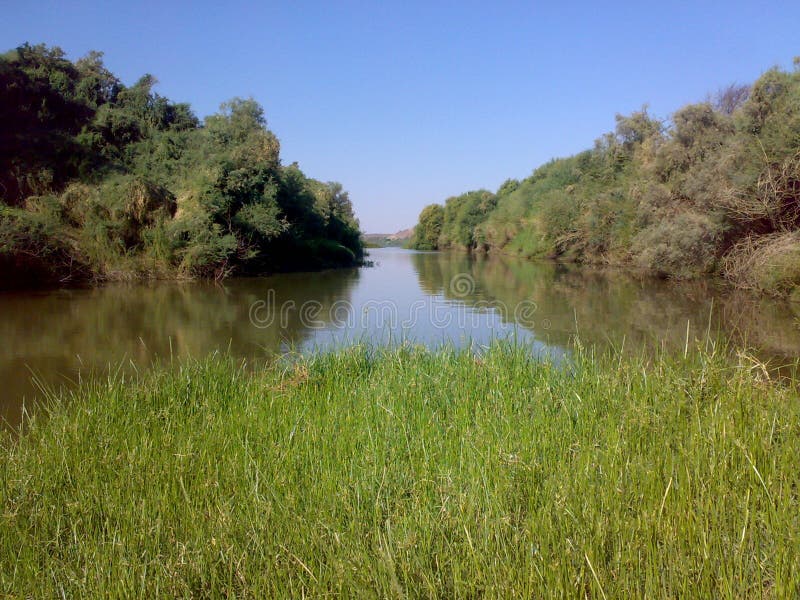 Branches of the Nile River in northern Sudan - Mobile camera N73 - year 2010 stock images