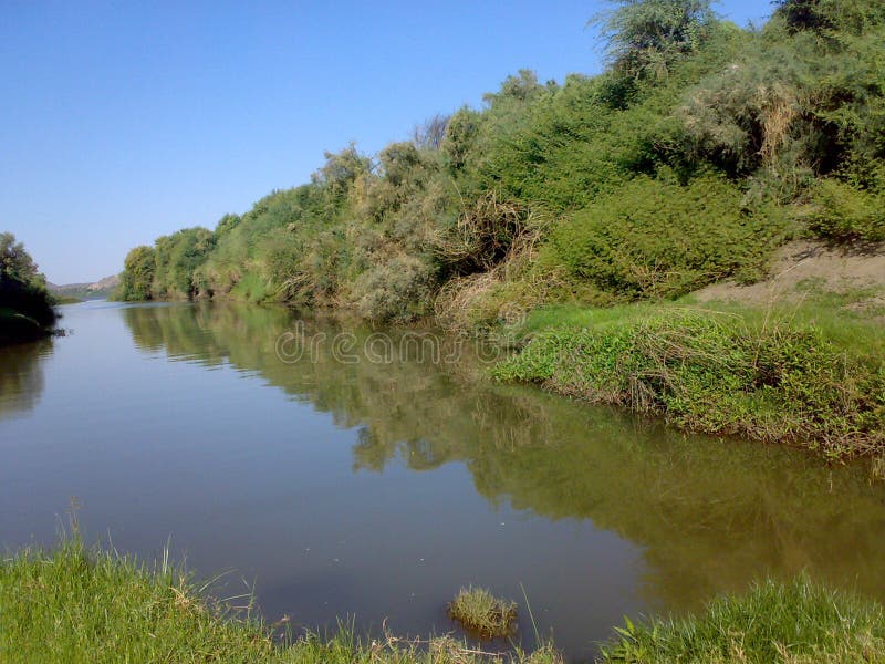 Branches of the Nile River in northern Sudan - Mobile camera N73 - year 2010 royalty free stock photo