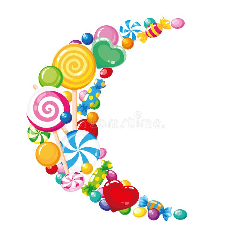 Branco da lua dos doces ilustração stock