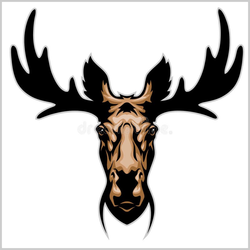 Moose head - on white background. Vector illustration. Moose head - on white background. Vector illustration.