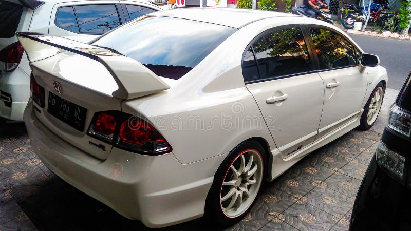 Surakarta Indonesia September 25 2018 Honda Civic Type R is one of Honda Type R lineup. This model FD2 only available in japan and Malaysia and only sold in sedan configuration. Powered by K20 engine that produced 222 horsepower. Surakarta Indonesia September 25 2018 Honda Civic Type R is one of Honda Type R lineup. This model FD2 only available in japan and Malaysia and only sold in sedan configuration. Powered by K20 engine that produced 222 horsepower