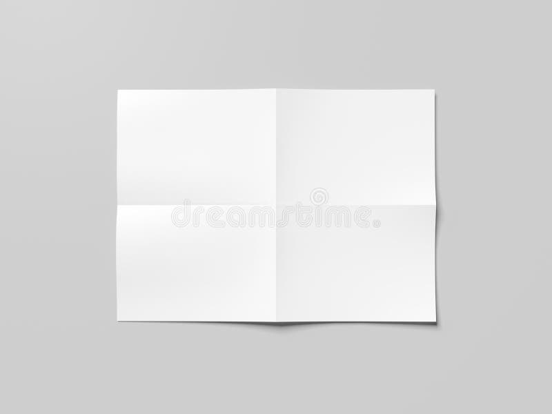 Branco vazio folha de papel dobrada rendição 3d