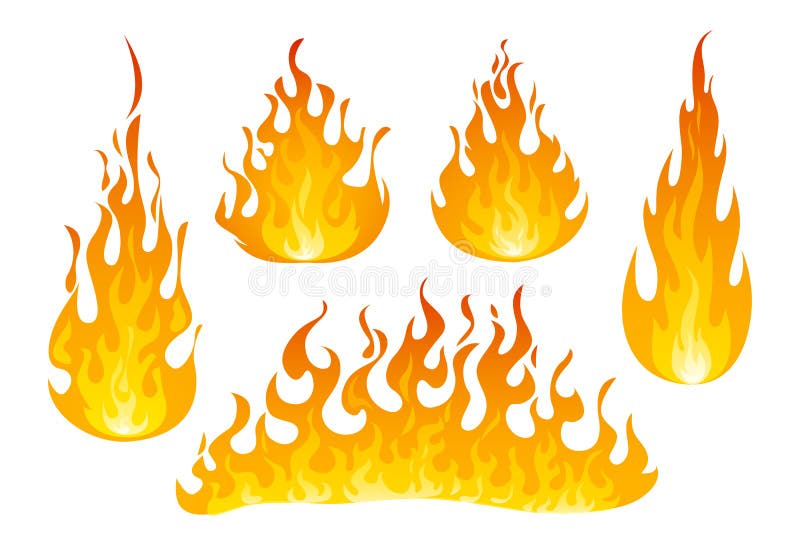 Brand flammar vektoruppsättningen Brand flammar vektoruppsättningen